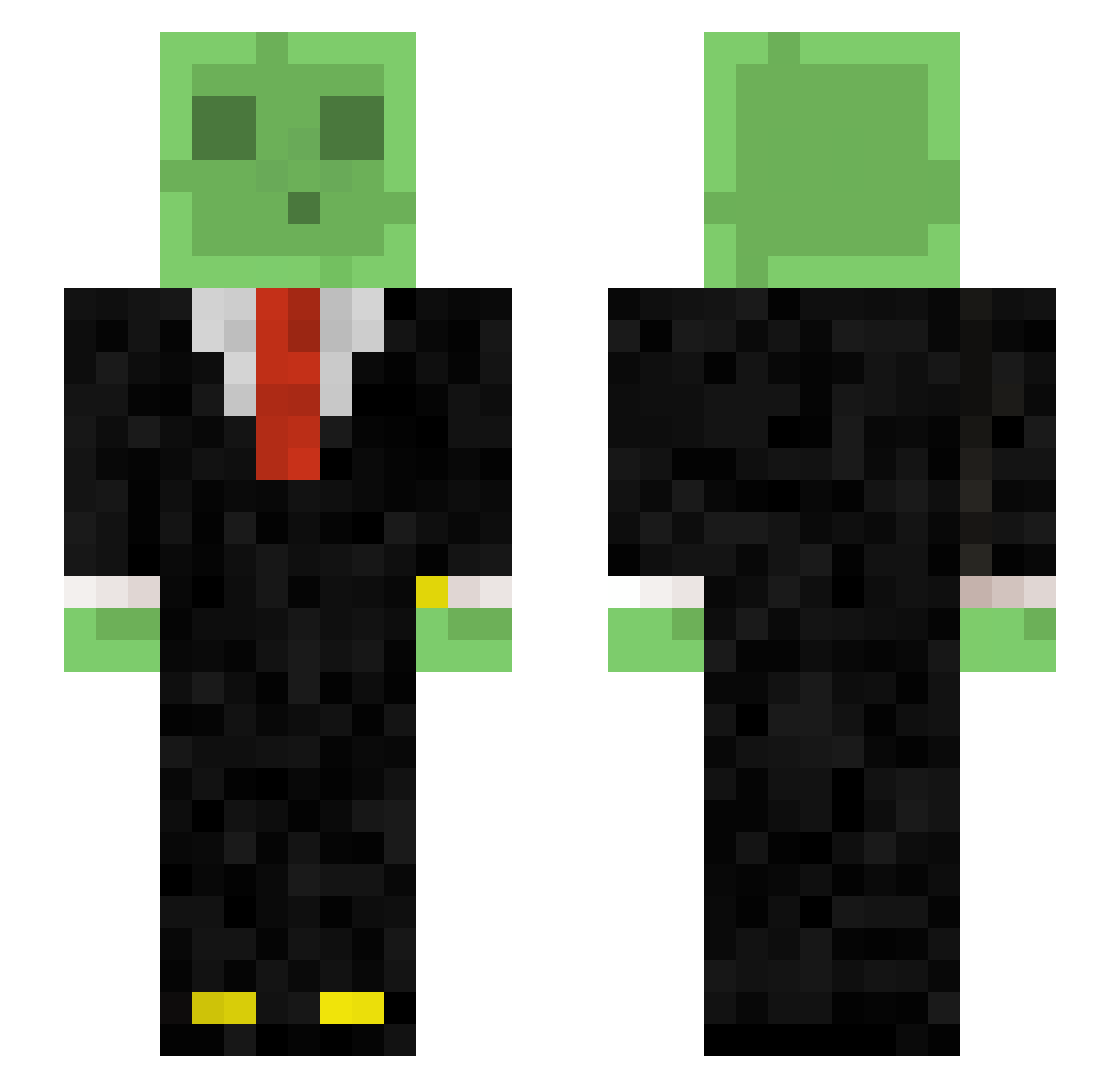 sharking Minecraft skin, front and back view