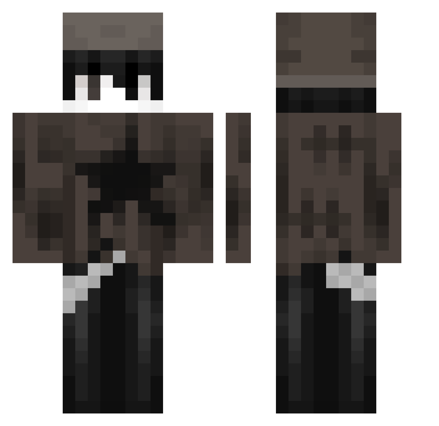 Veltriz_ Minecraft skin, front and back view