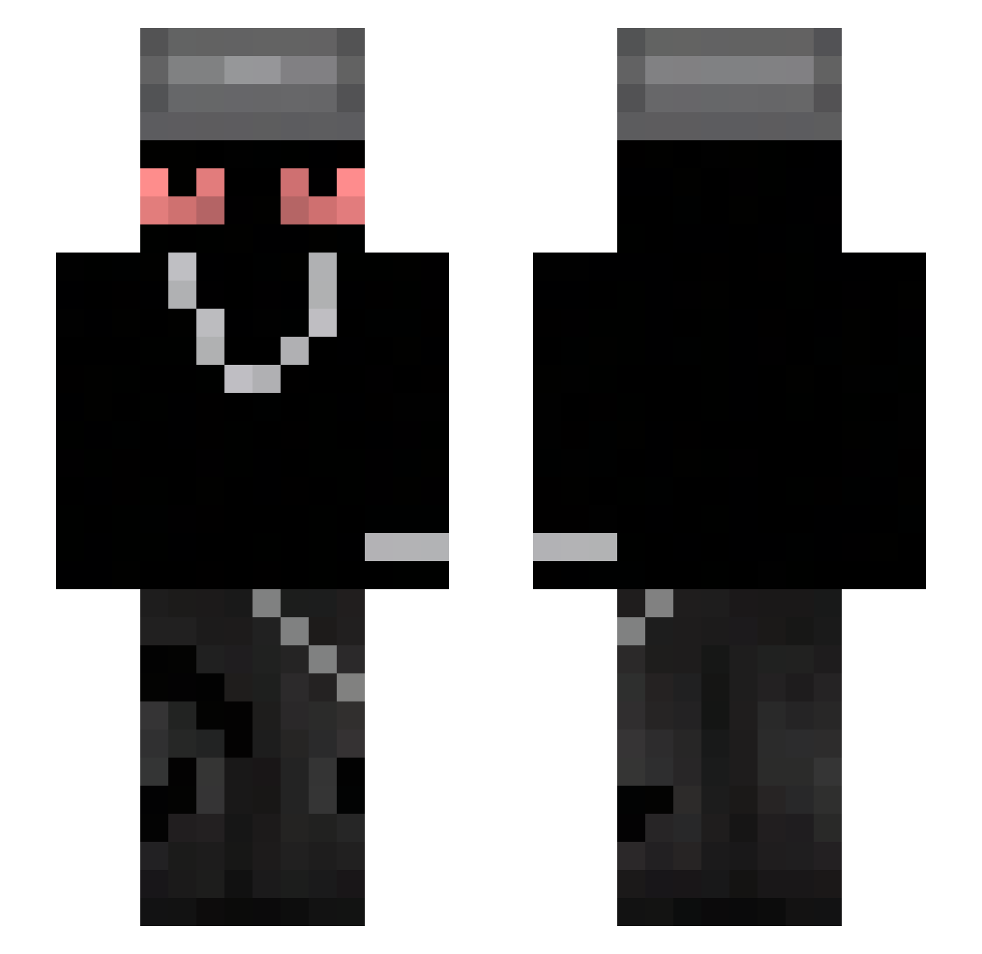 rawhen Minecraft skin, front and back view