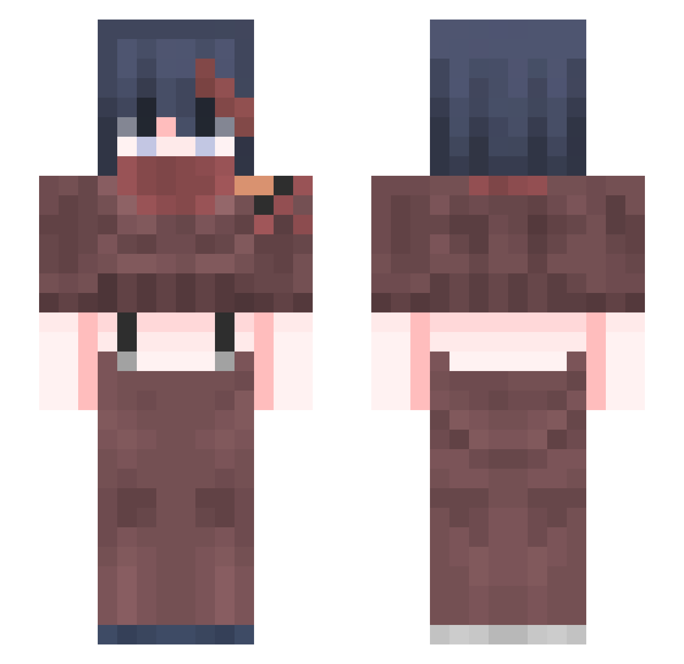 NemuuNemu Minecraft skin, front and back view