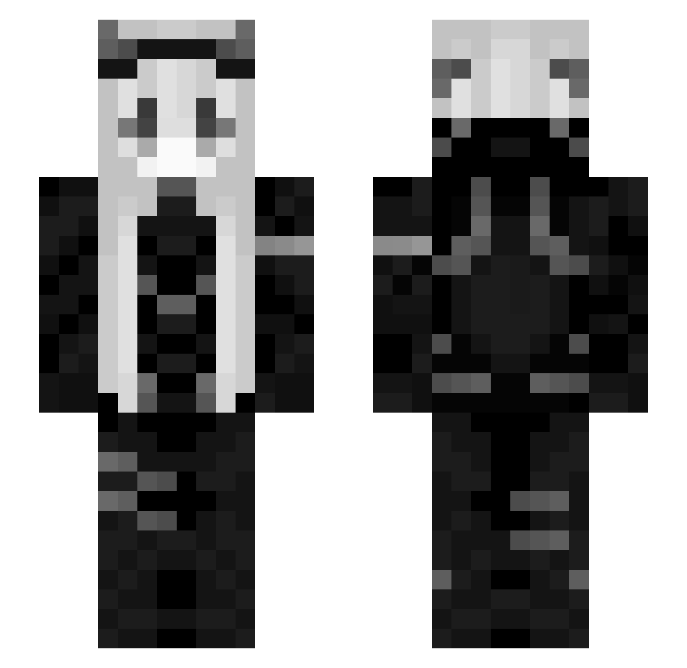 pulsuh Minecraft skin, front and back view