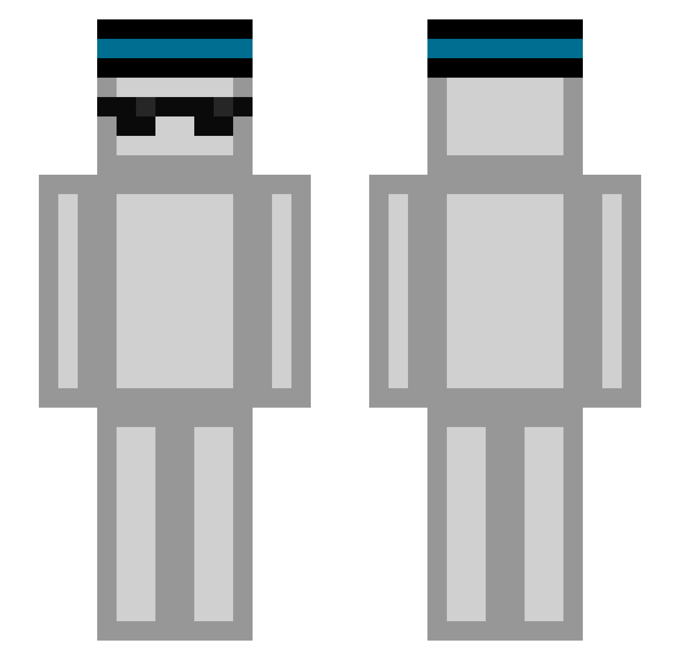 Mikkerix Minecraft skin, front and back view