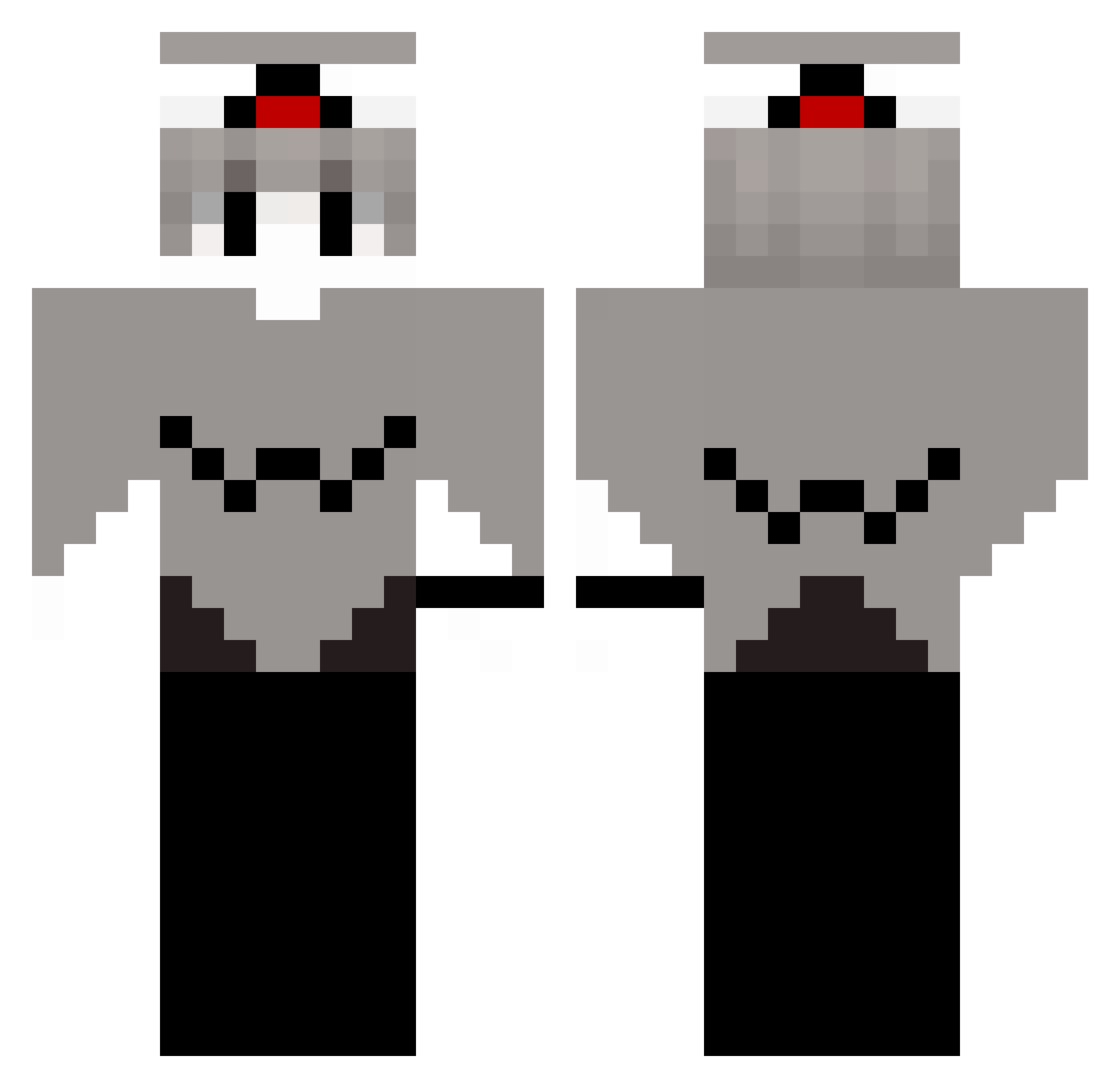 wkafu Minecraft skin, front and back view