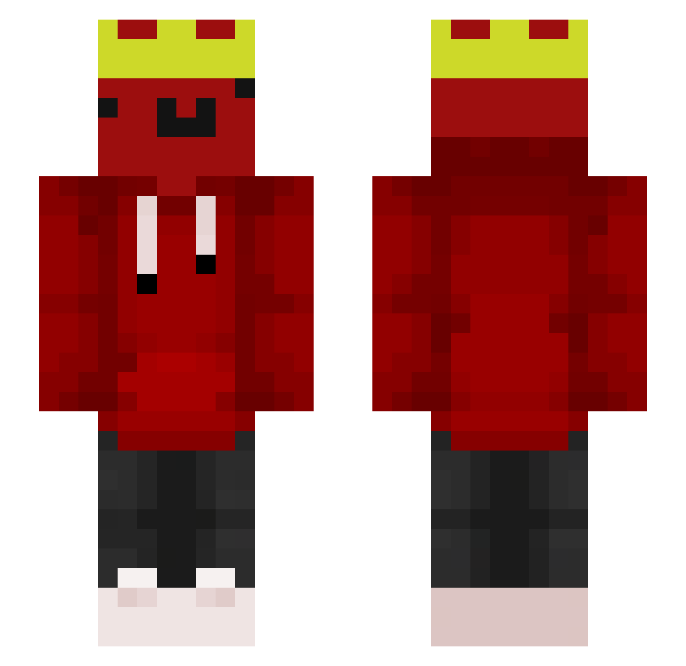 What3301 Minecraft skin, front and back view