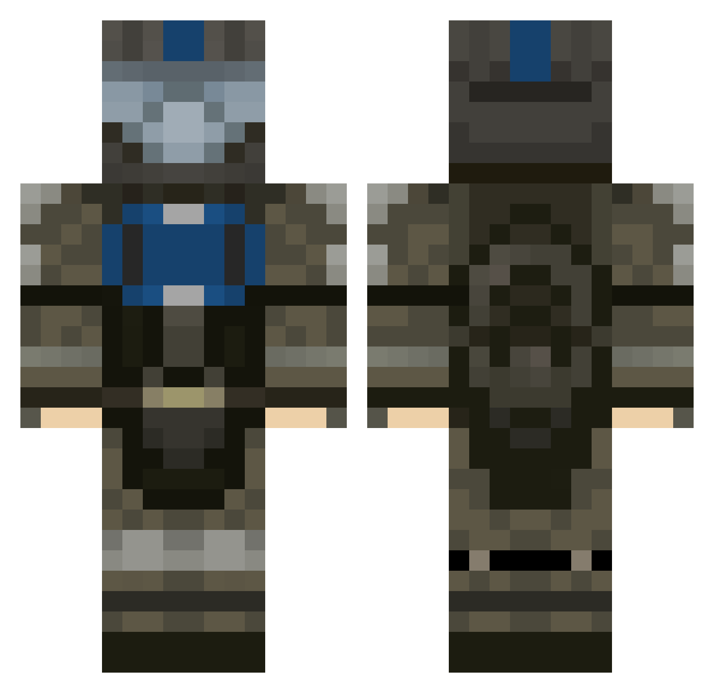 SpecificSpark Minecraft skin, front and back view