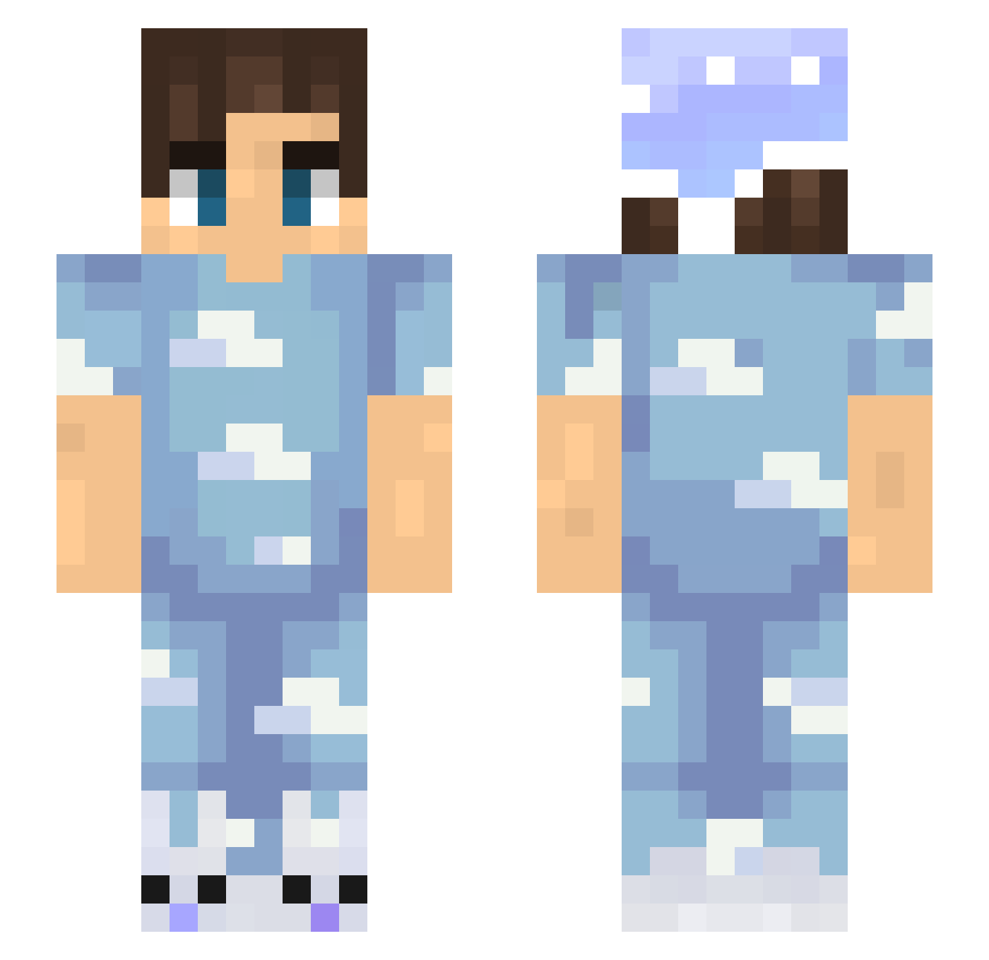 Rilly57 Minecraft skin, front and back view