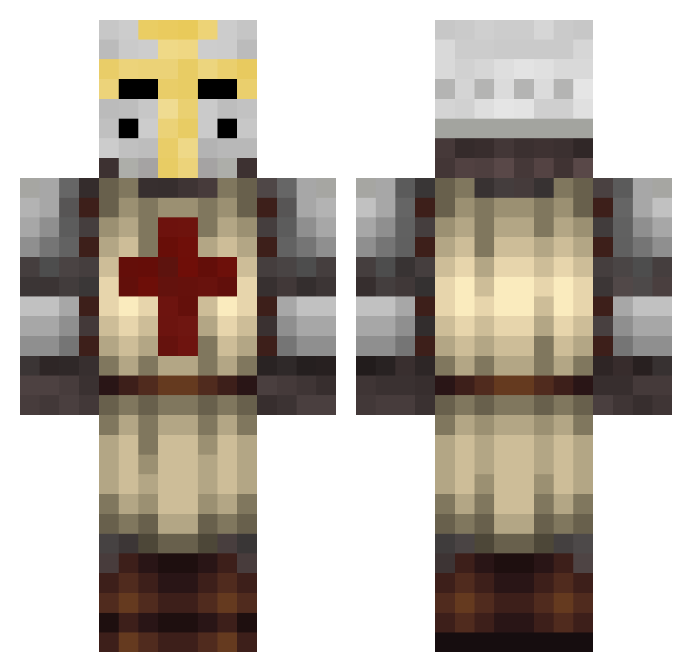 REDSILLON Minecraft skin, front and back view