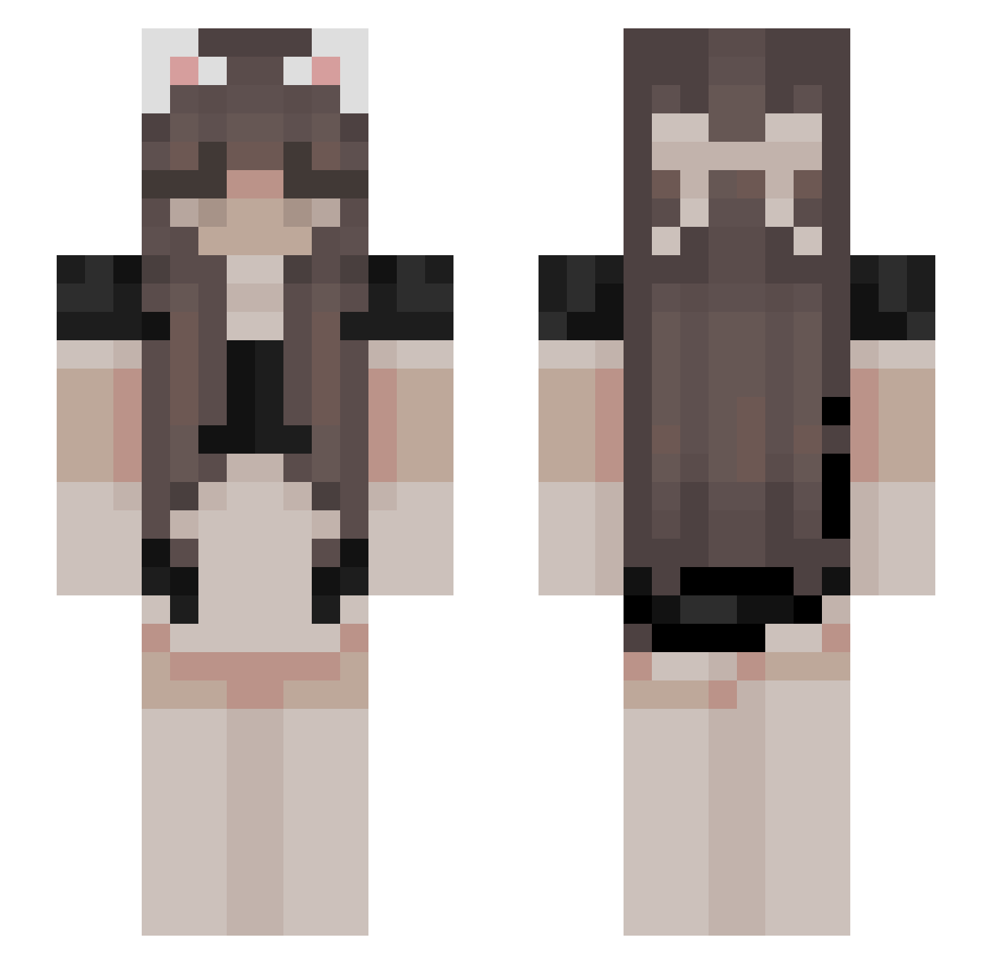 sh1mie Minecraft skin, front and back view