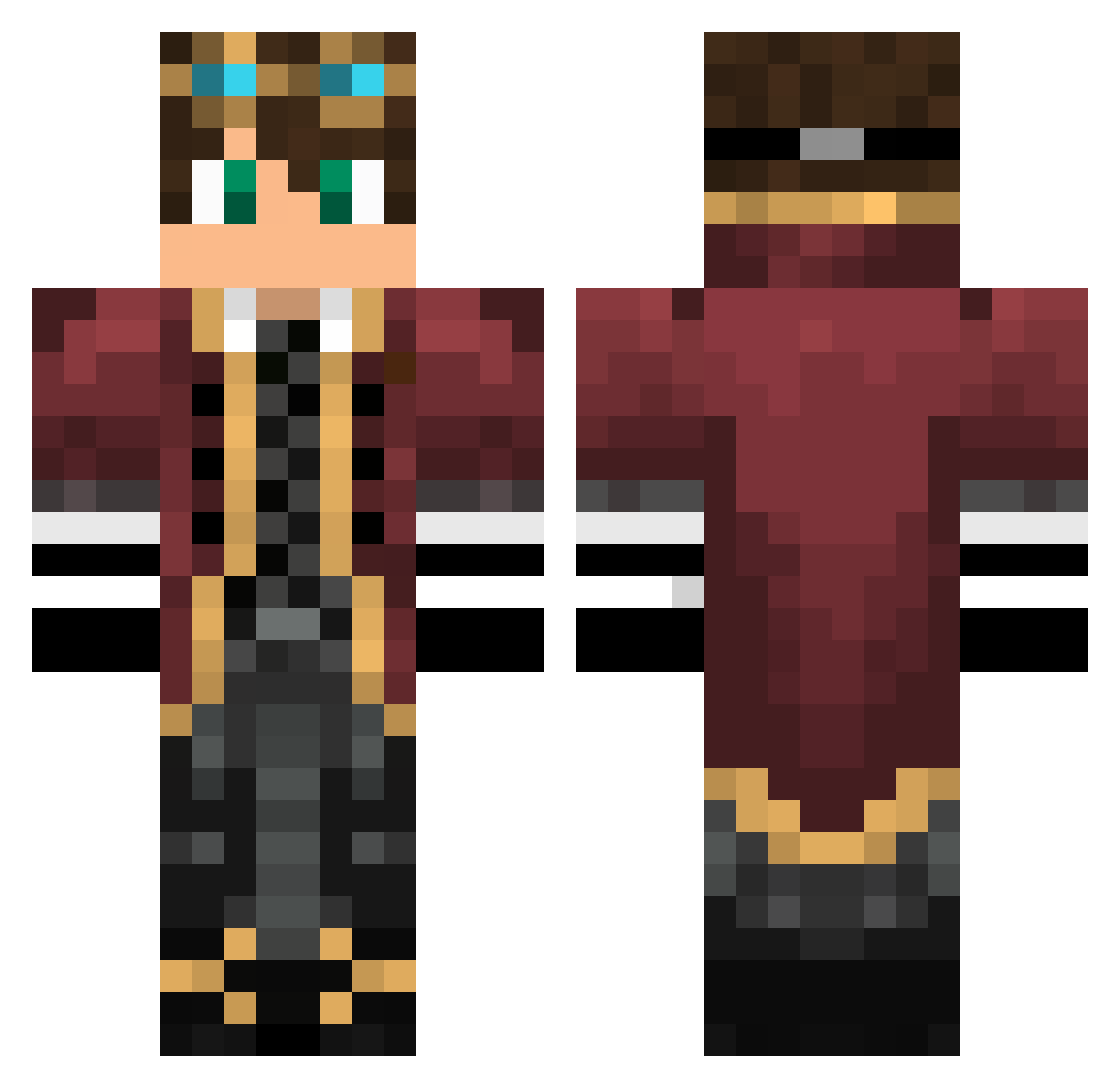 Social_Dragon Minecraft skin, front and back view