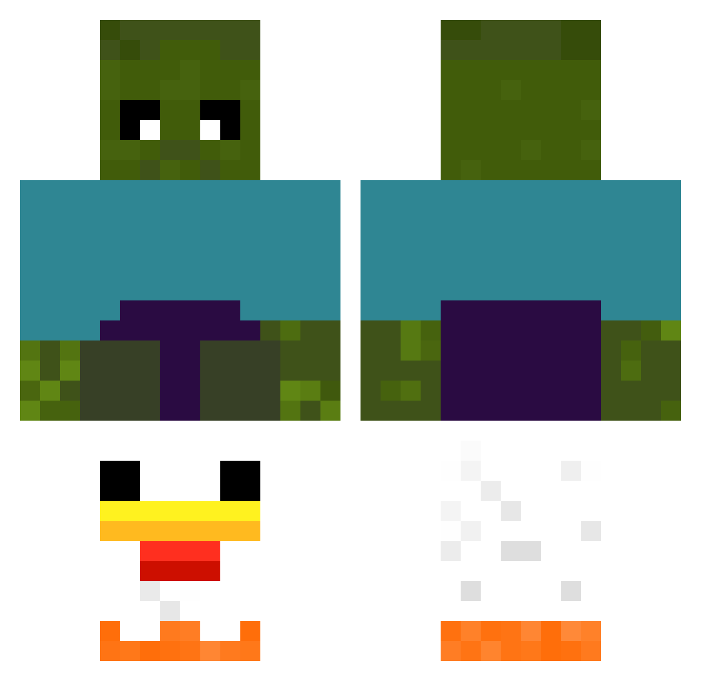 Turkeydude7 Minecraft skin, front and back view
