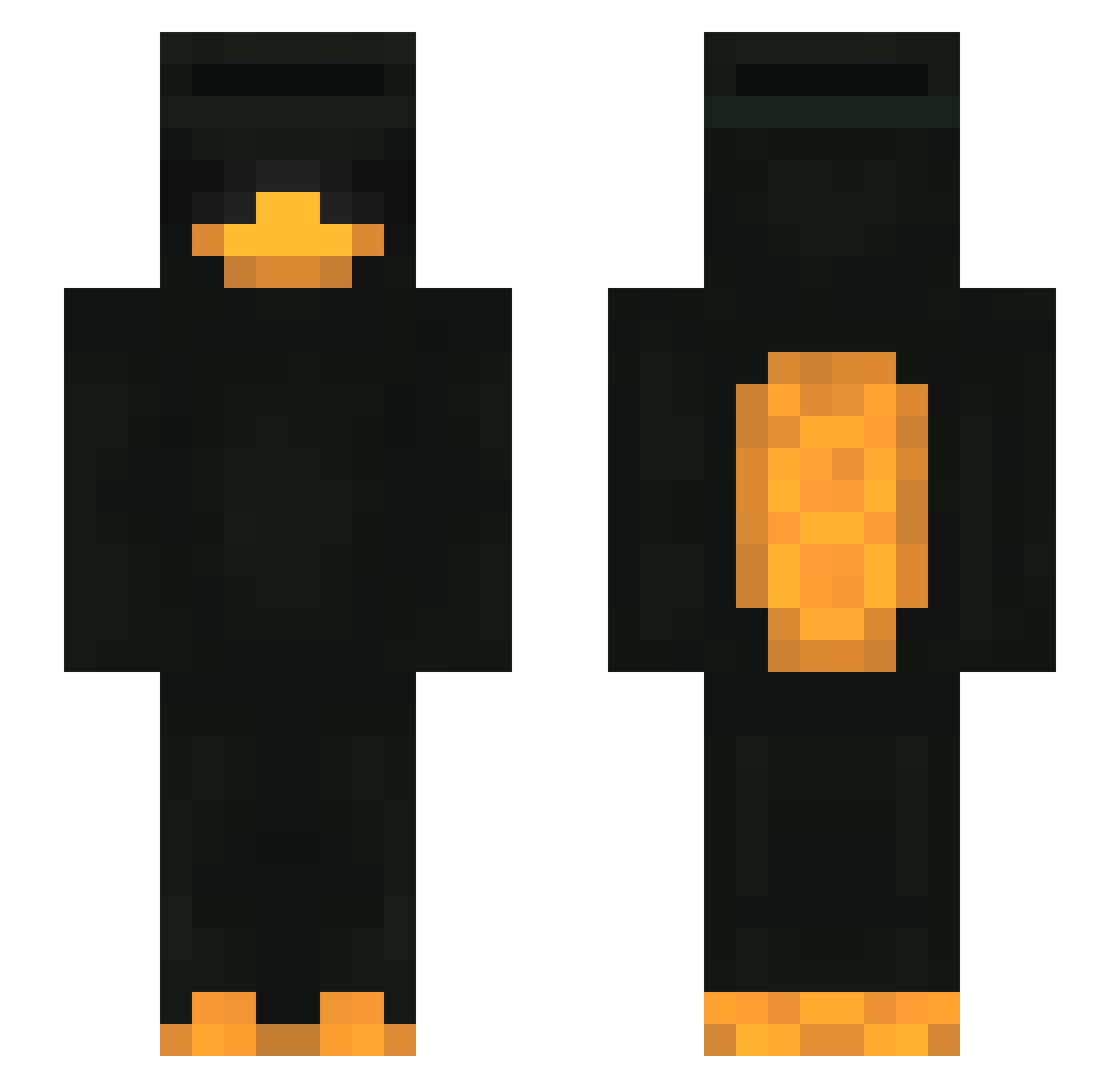 SkibidiToilet_t Minecraft skin, front and back view