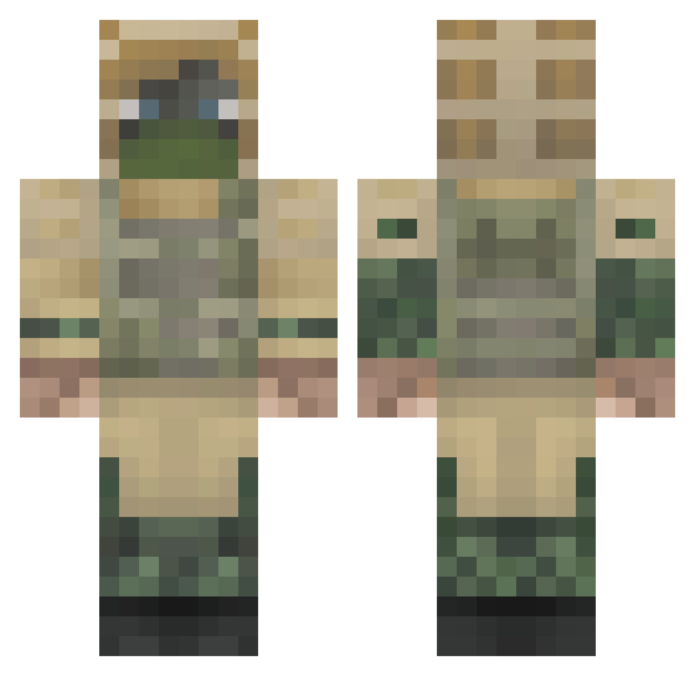 WhatVans Minecraft skin, front and back view