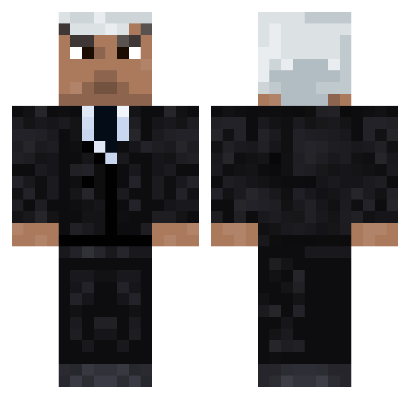 Tixl2 Minecraft skin, front and back view