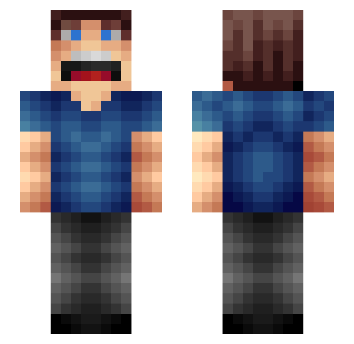 Talent_Aura Minecraft skin, front and back view