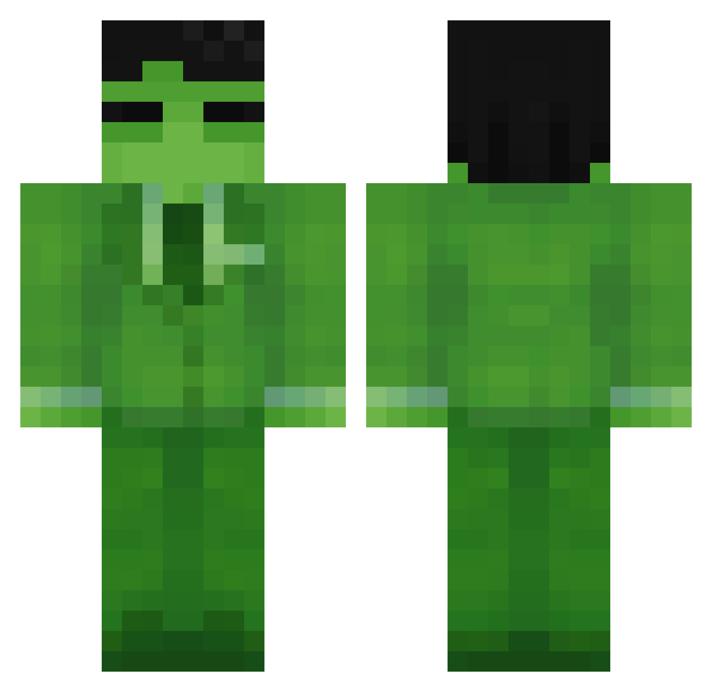 GremlinBen Minecraft skin, front and back view
