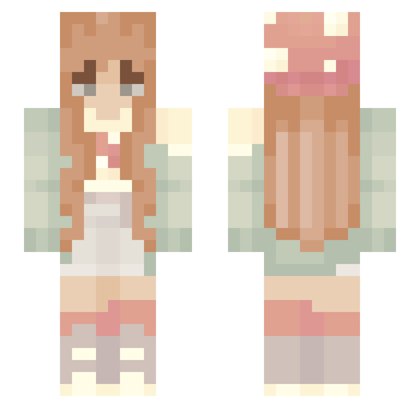 CeIia Minecraft skin, front and back view
