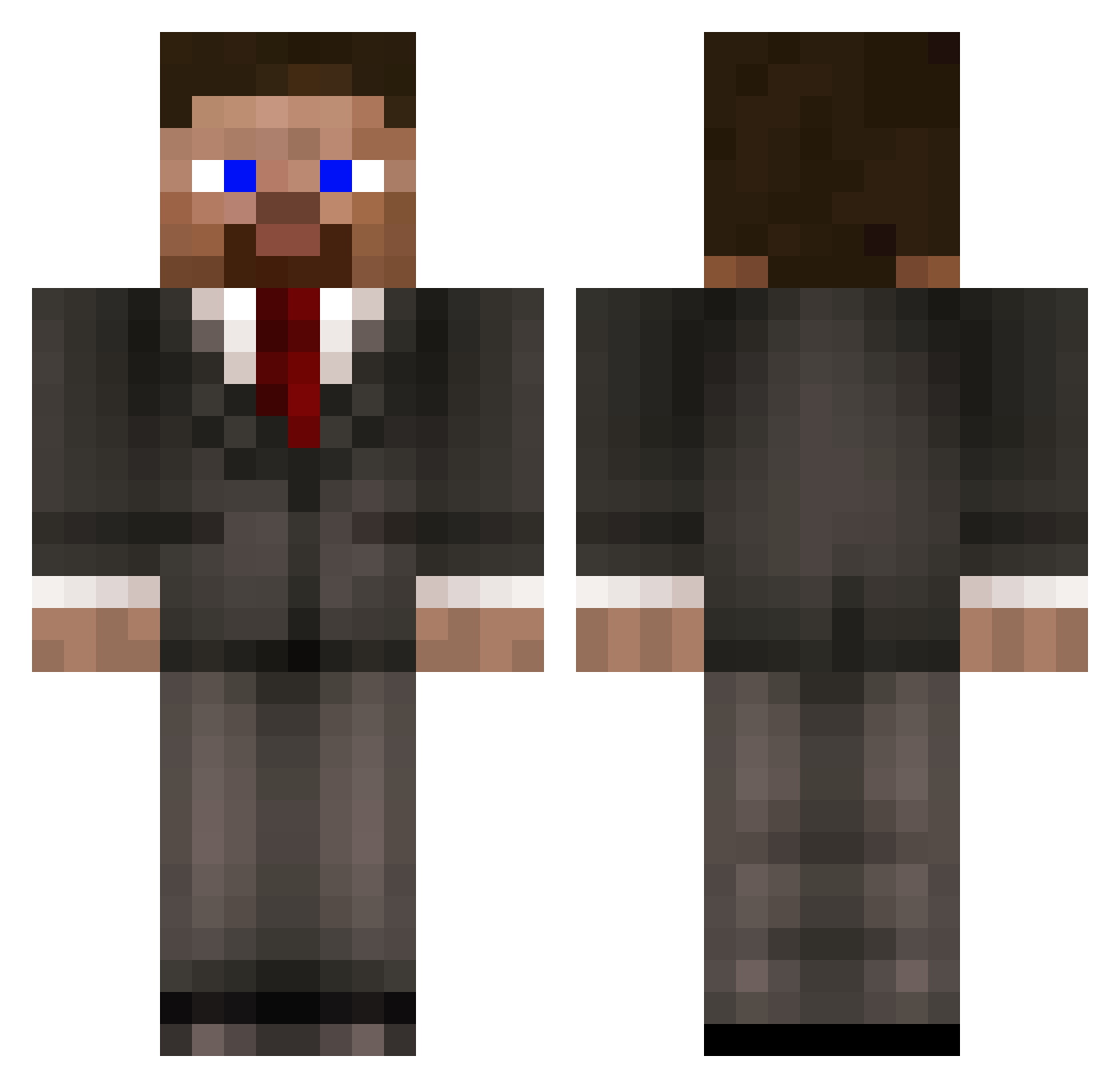 Terraria Minecraft skin, front and back view