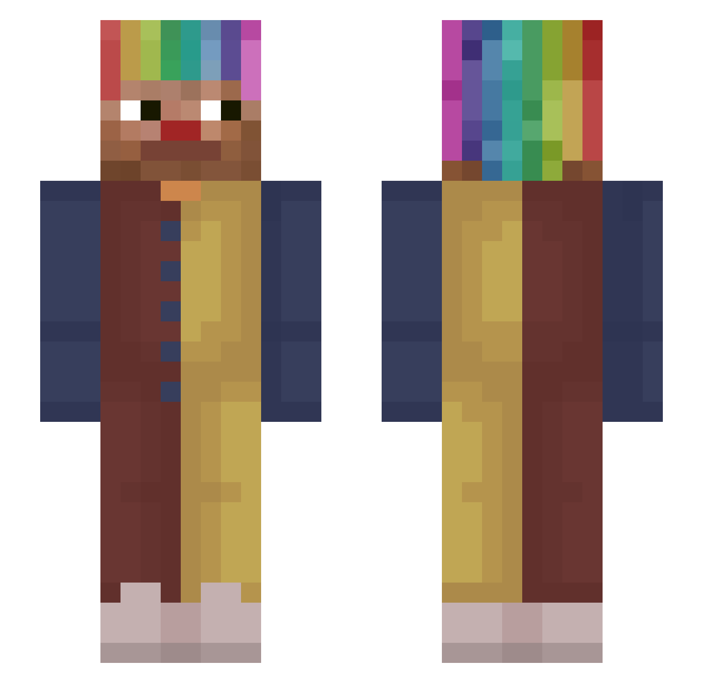 Goldmaennchen Minecraft skin, front and back view