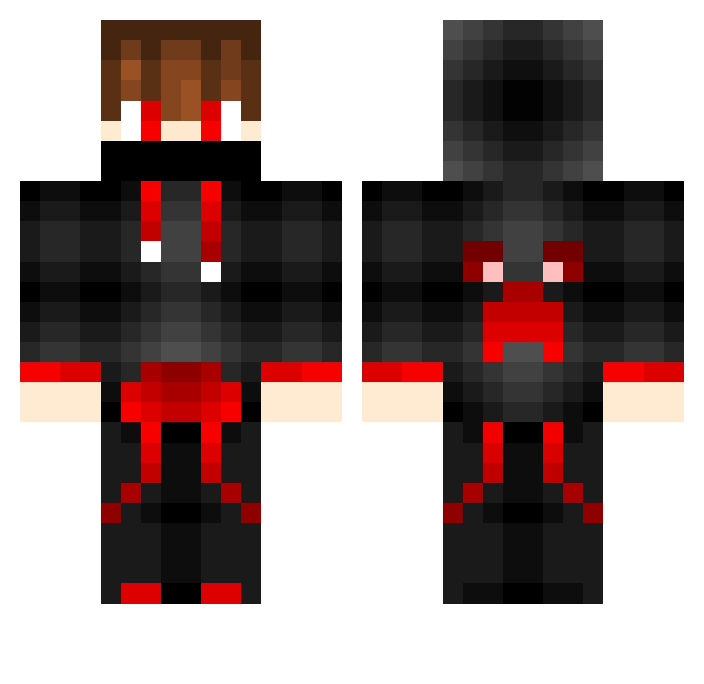 zizzia Minecraft skin, front and back view