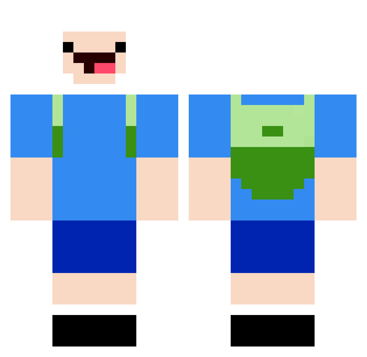 canklebrace Minecraft skin, front and back view