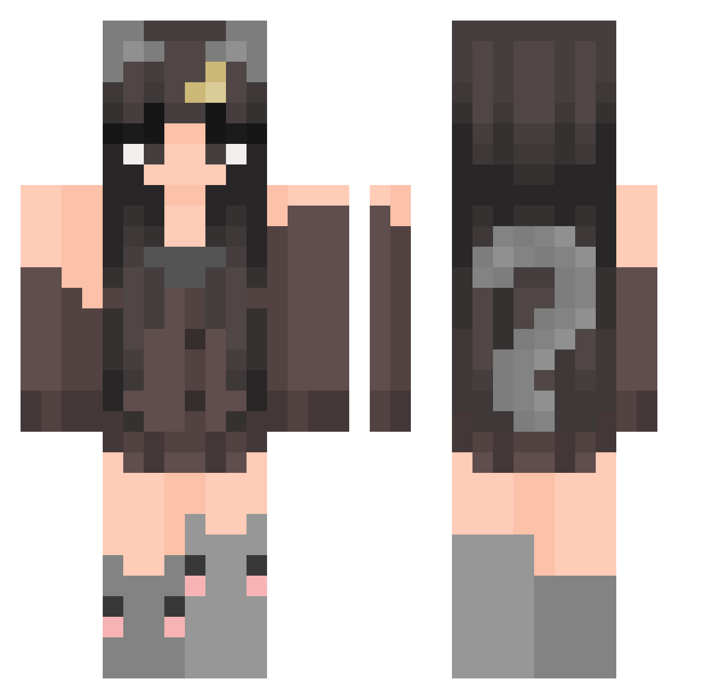 squongly Minecraft skin, front and back view
