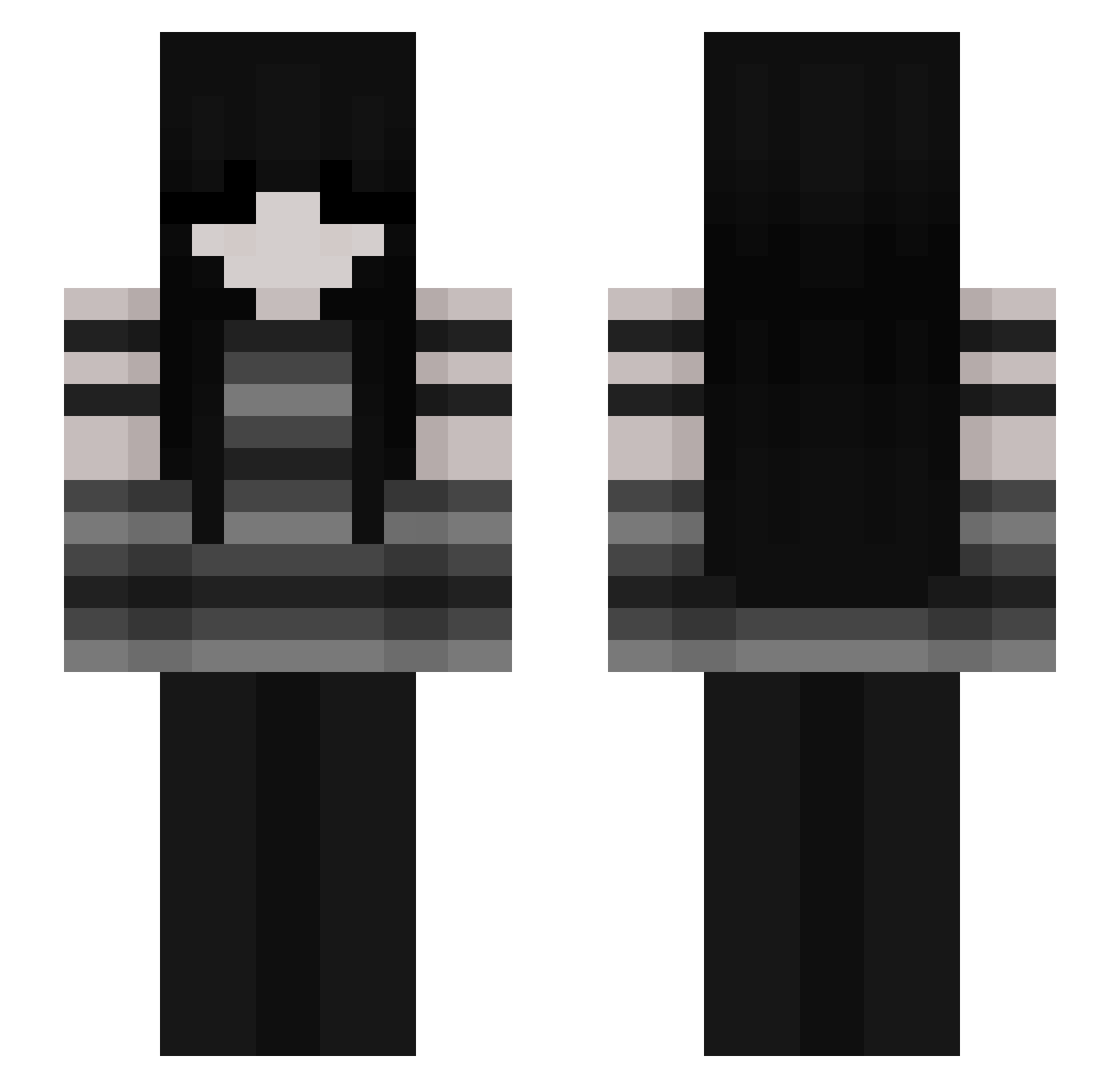 soragif Minecraft skin, front and back view