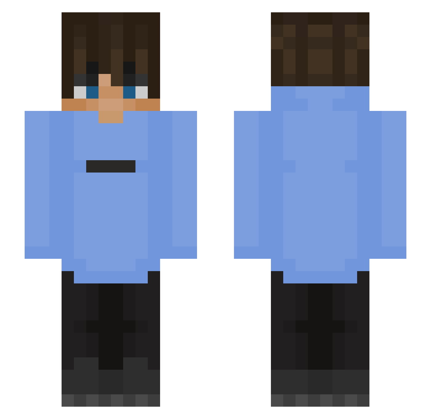 sadbqy Minecraft skin, front and back view
