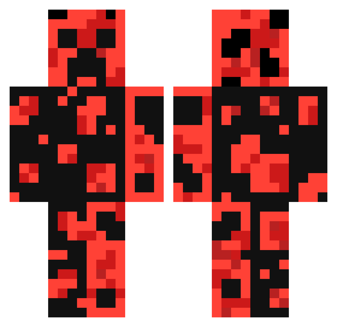 redorable Minecraft skin, front and back view