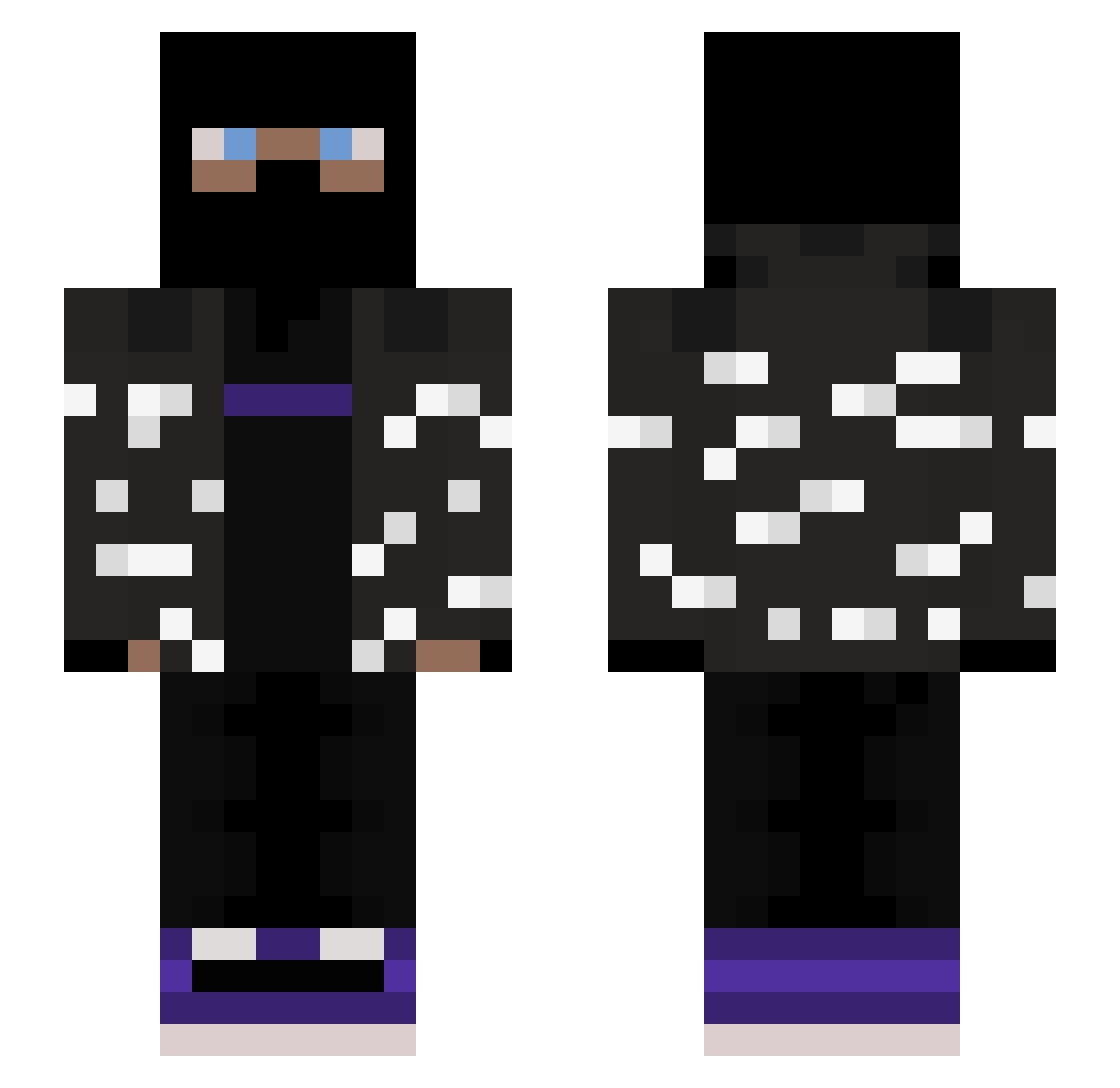 TTVStreamer Minecraft skin, front and back view