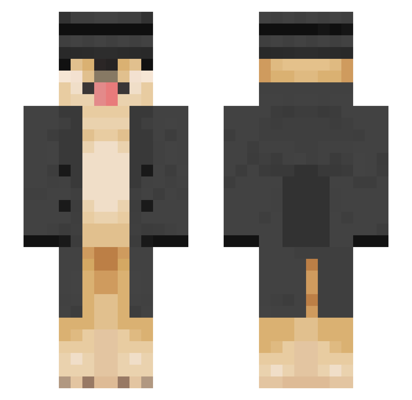 letx23 Minecraft skin, front and back view