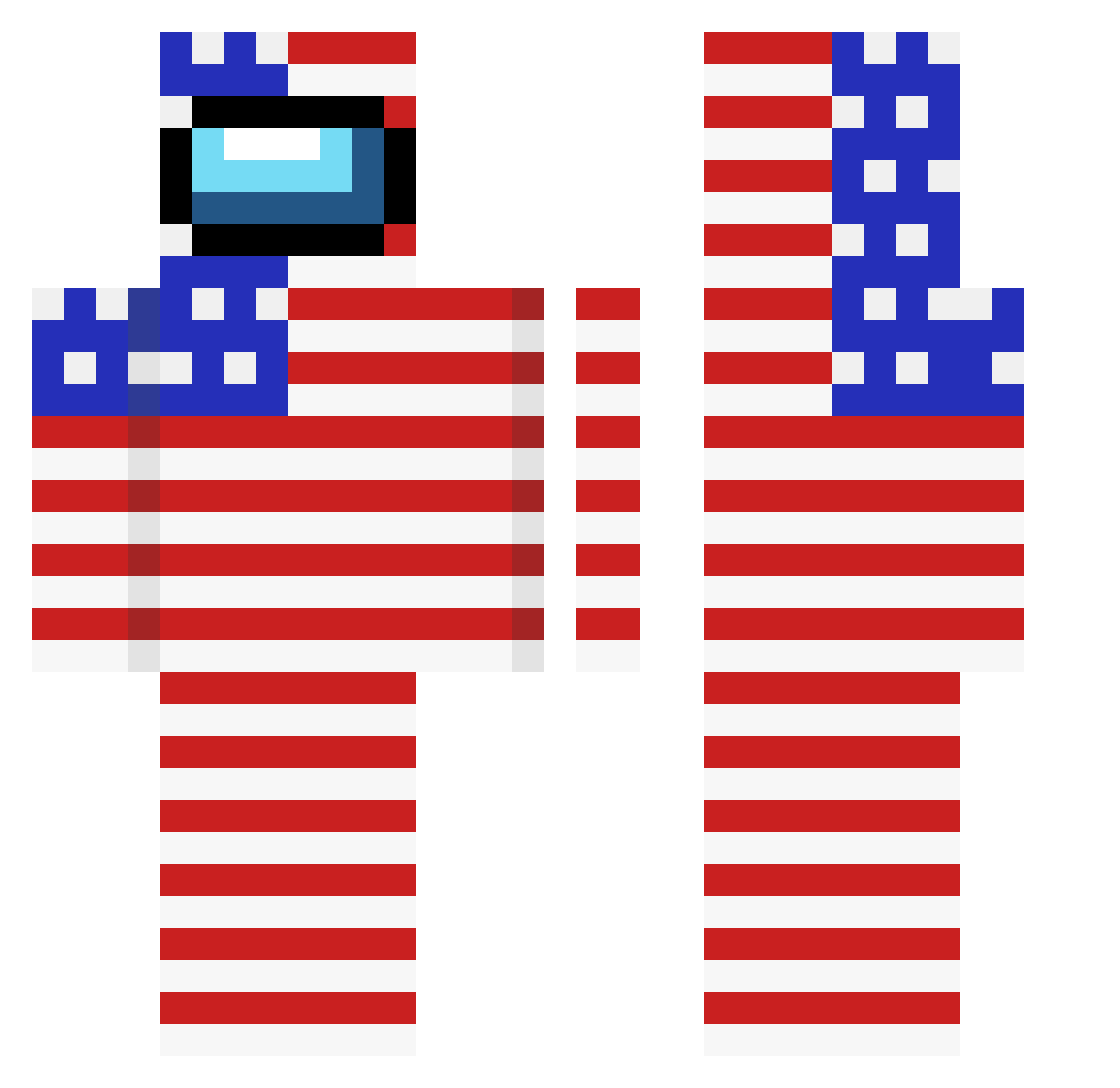 weebwell Minecraft skin, front and back view