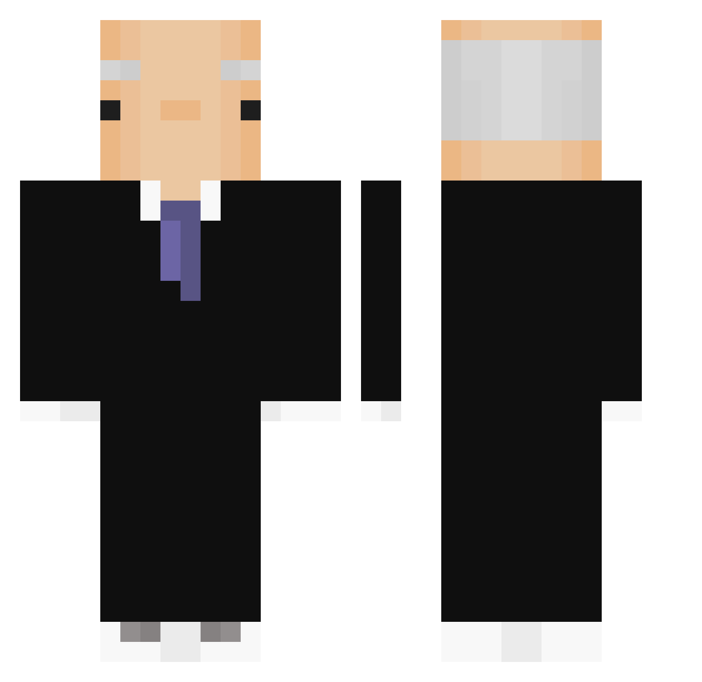 Stassybossy Minecraft skin, front and back view