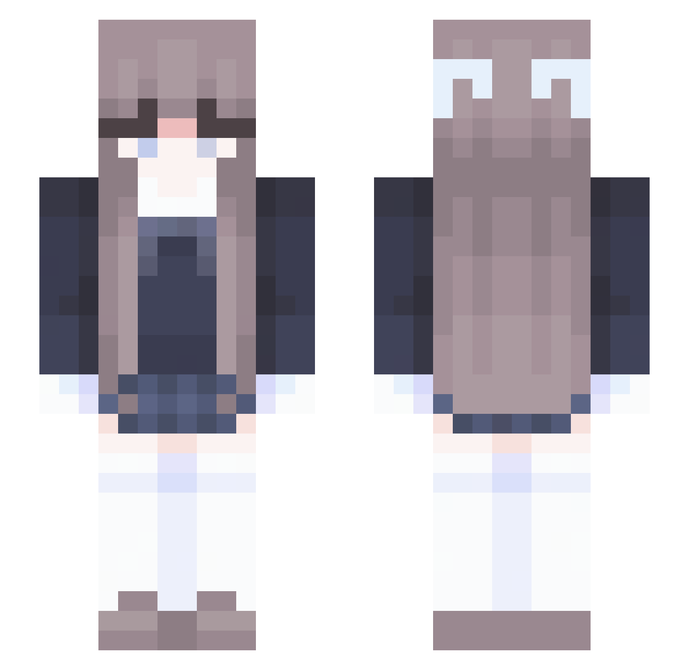 Dokaemi Minecraft skin, front and back view