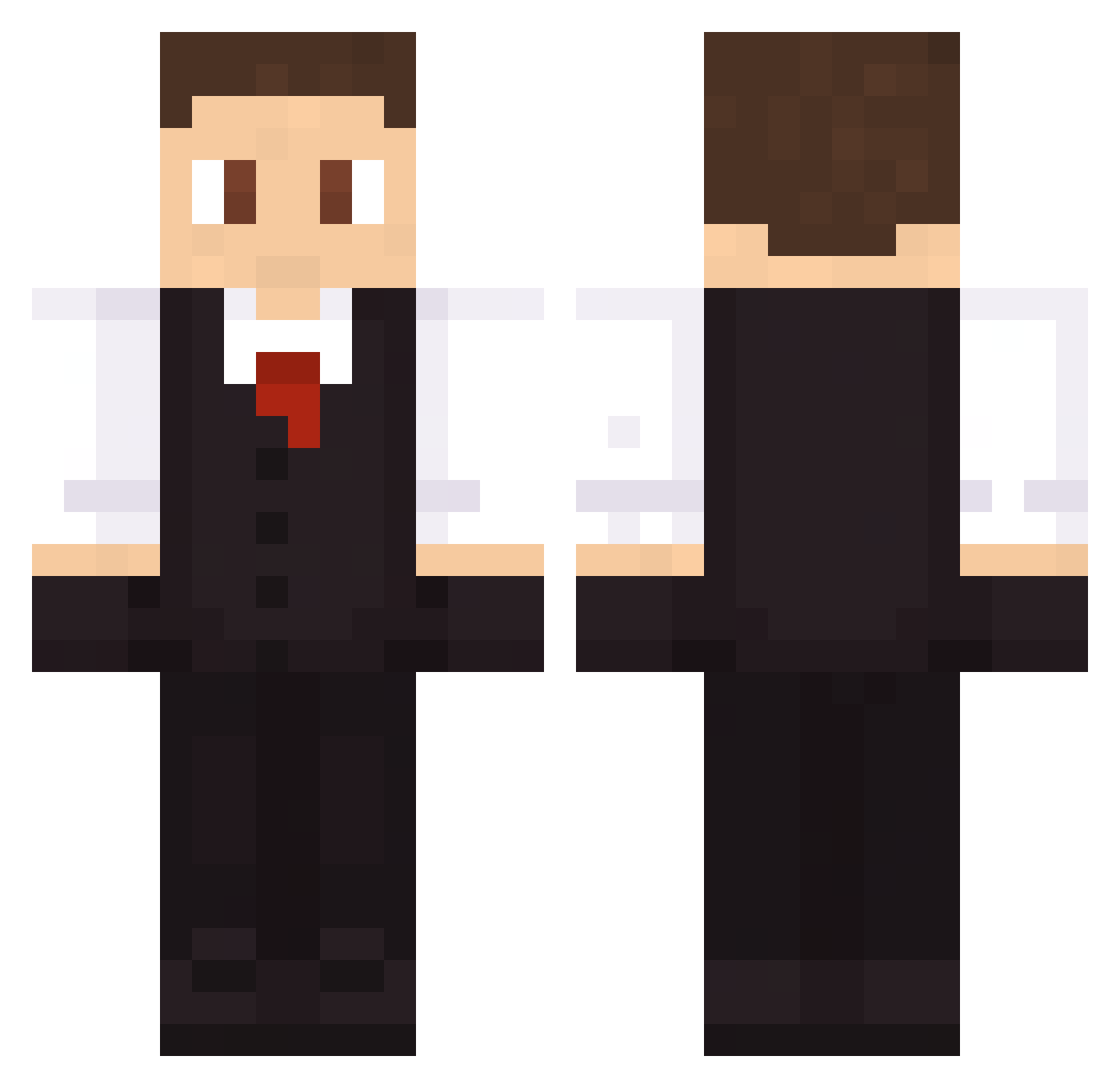 folador Minecraft skin, front and back view