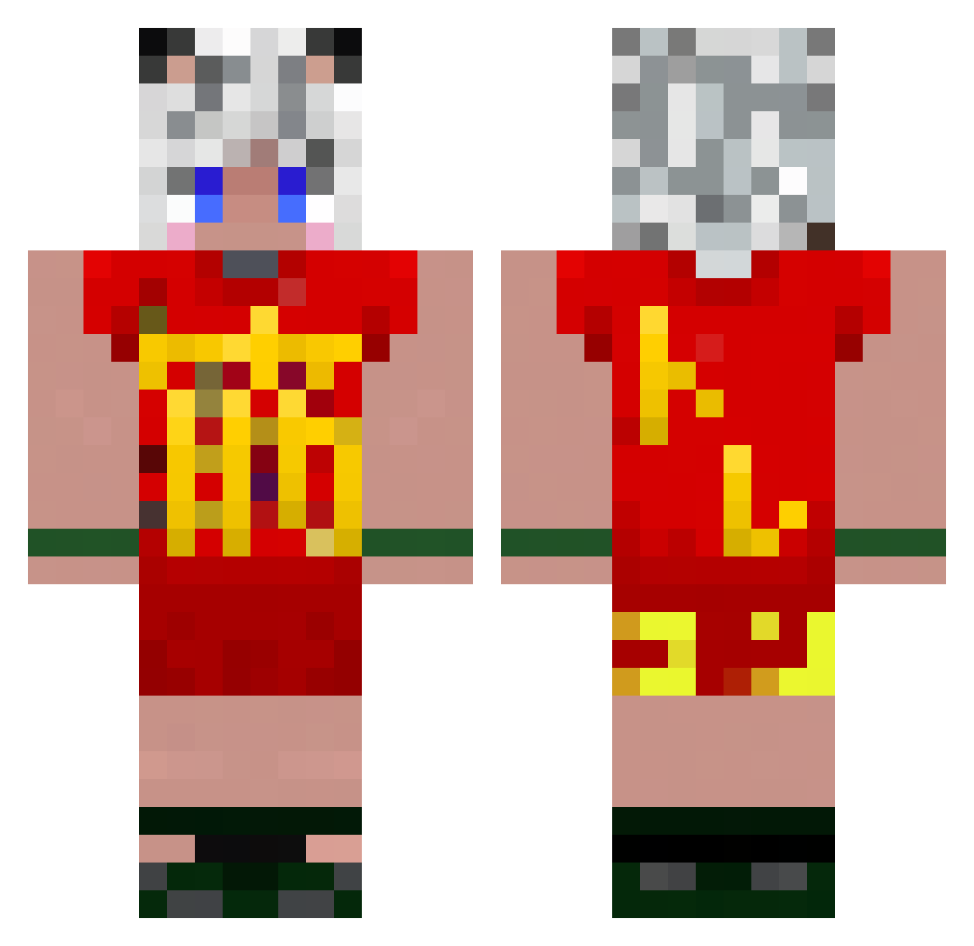 kon551 Minecraft skin, front and back view