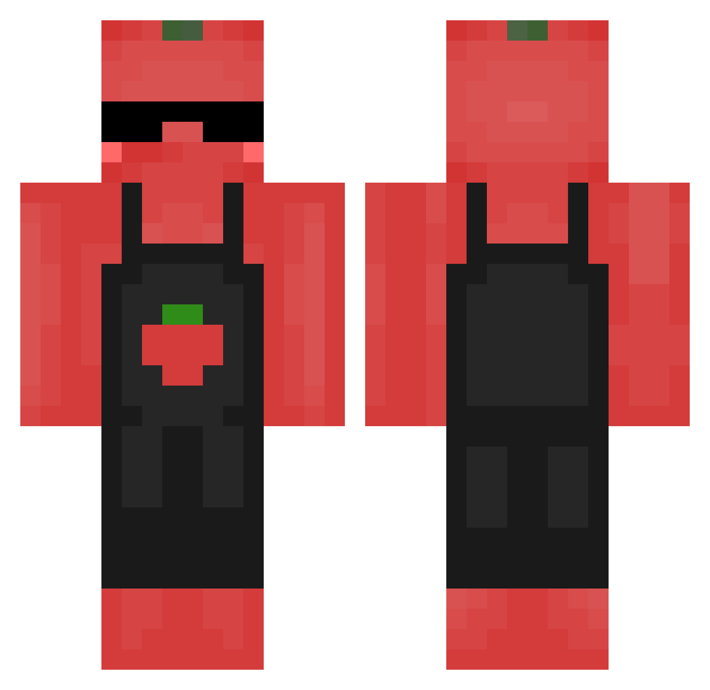 TOMATOC8 Minecraft skin, front and back view