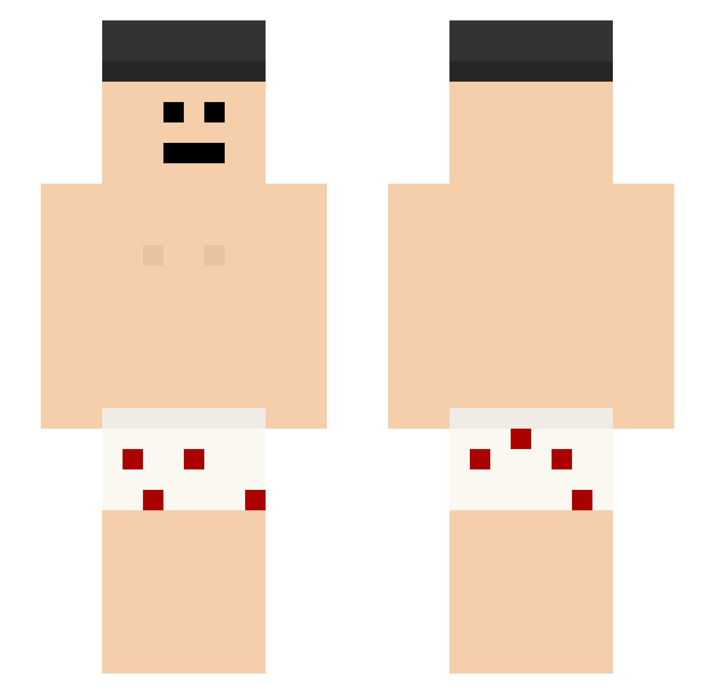 vcardhaver Minecraft skin, front and back view
