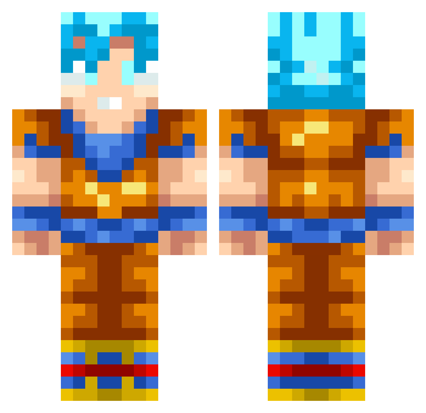 TheTrueoneishere Minecraft skin, front and back view