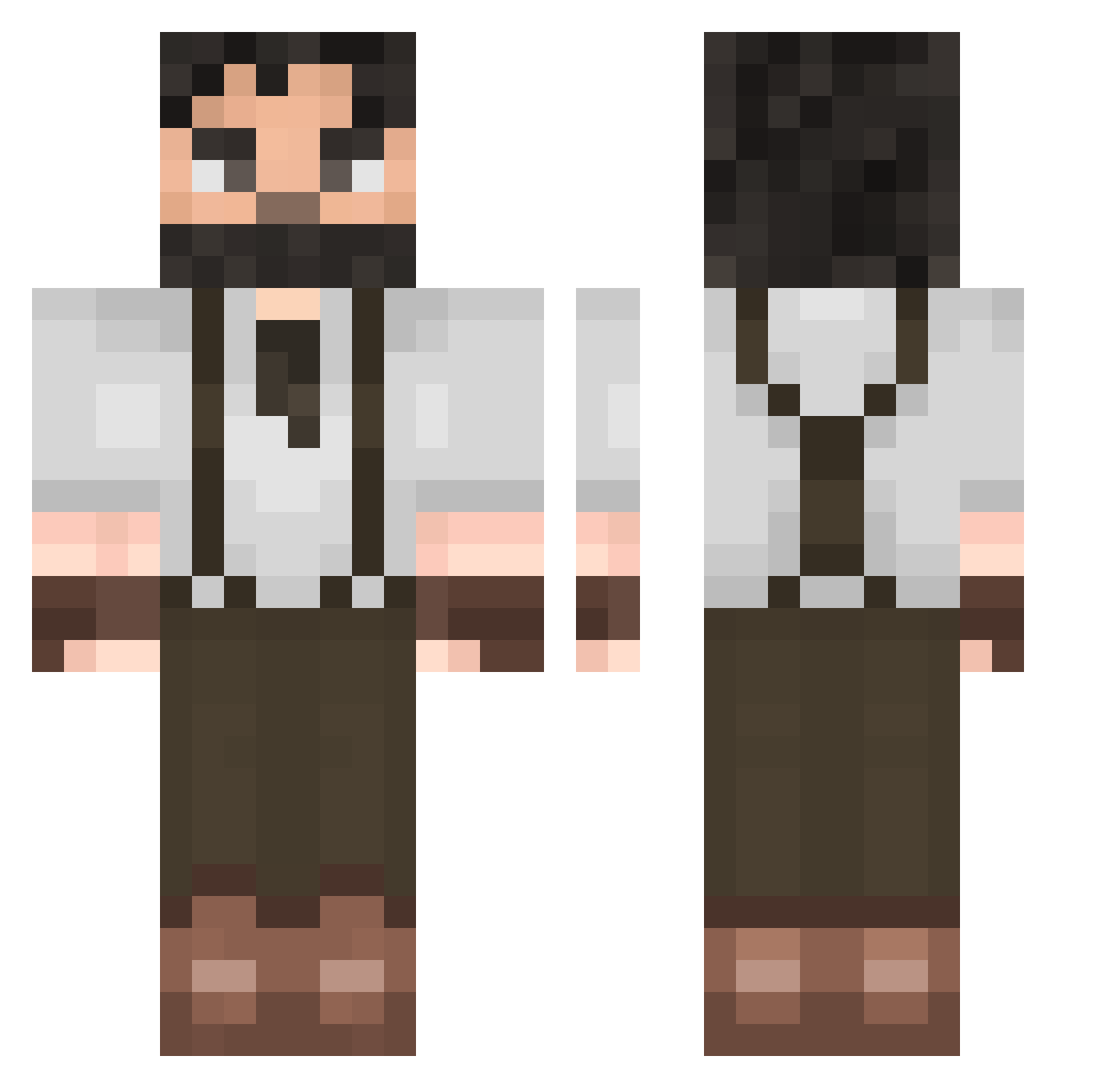 visc0des Minecraft skin, front and back view
