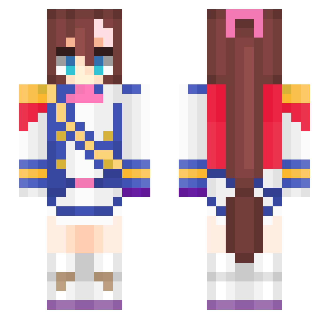 LforikK Minecraft skin, front and back view