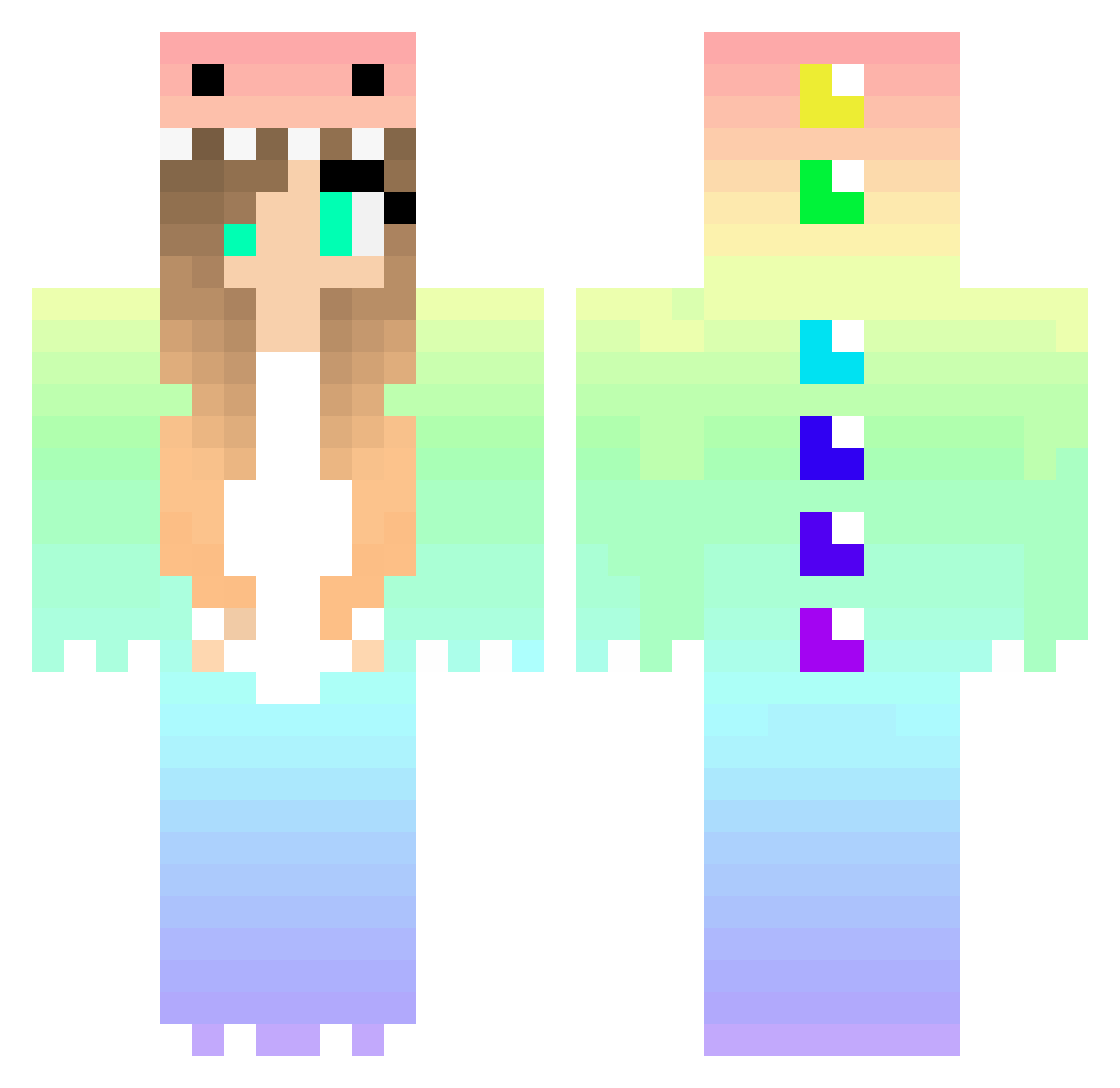 Joelly Minecraft skin, front and back view