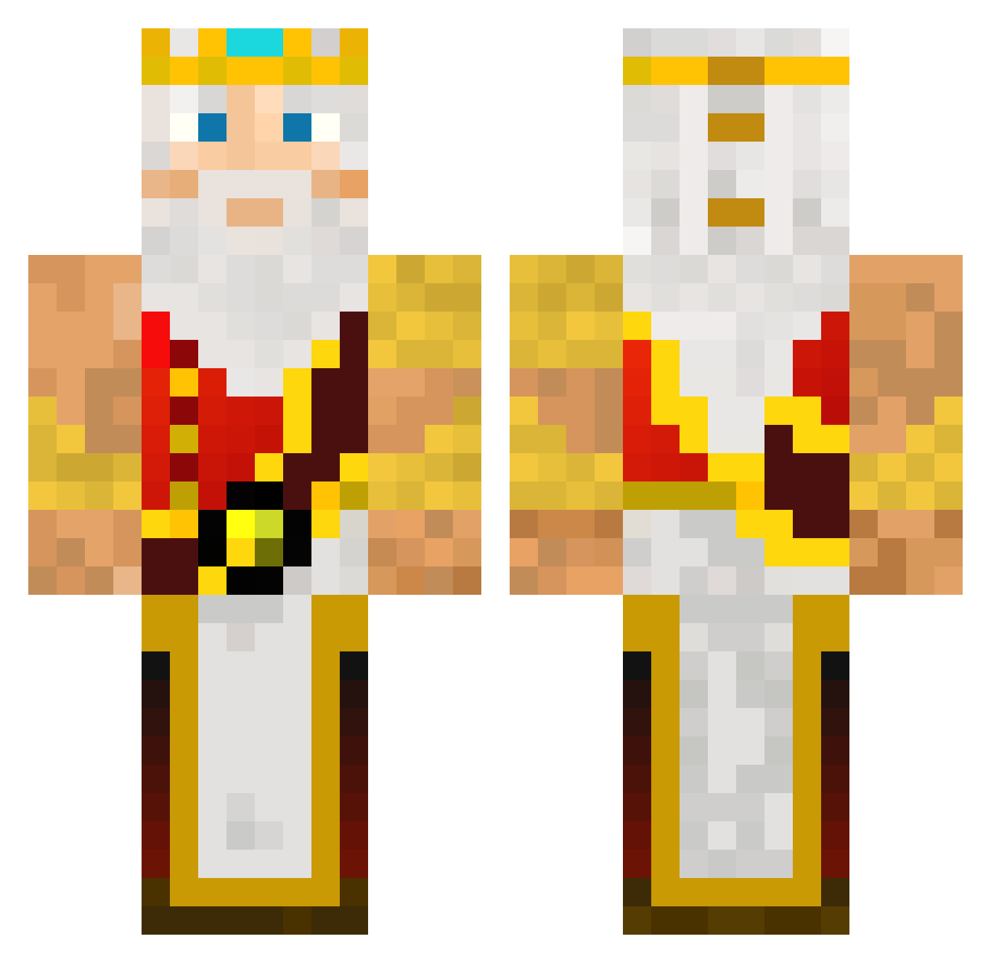 PlariaShop Minecraft skin, front and back view