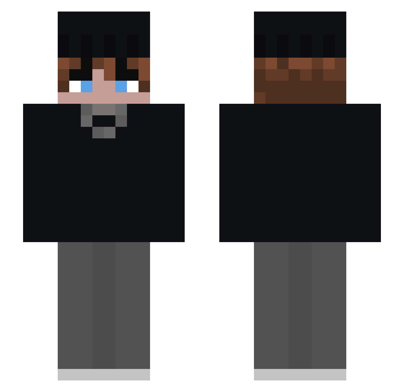 travl Minecraft skin, front and back view