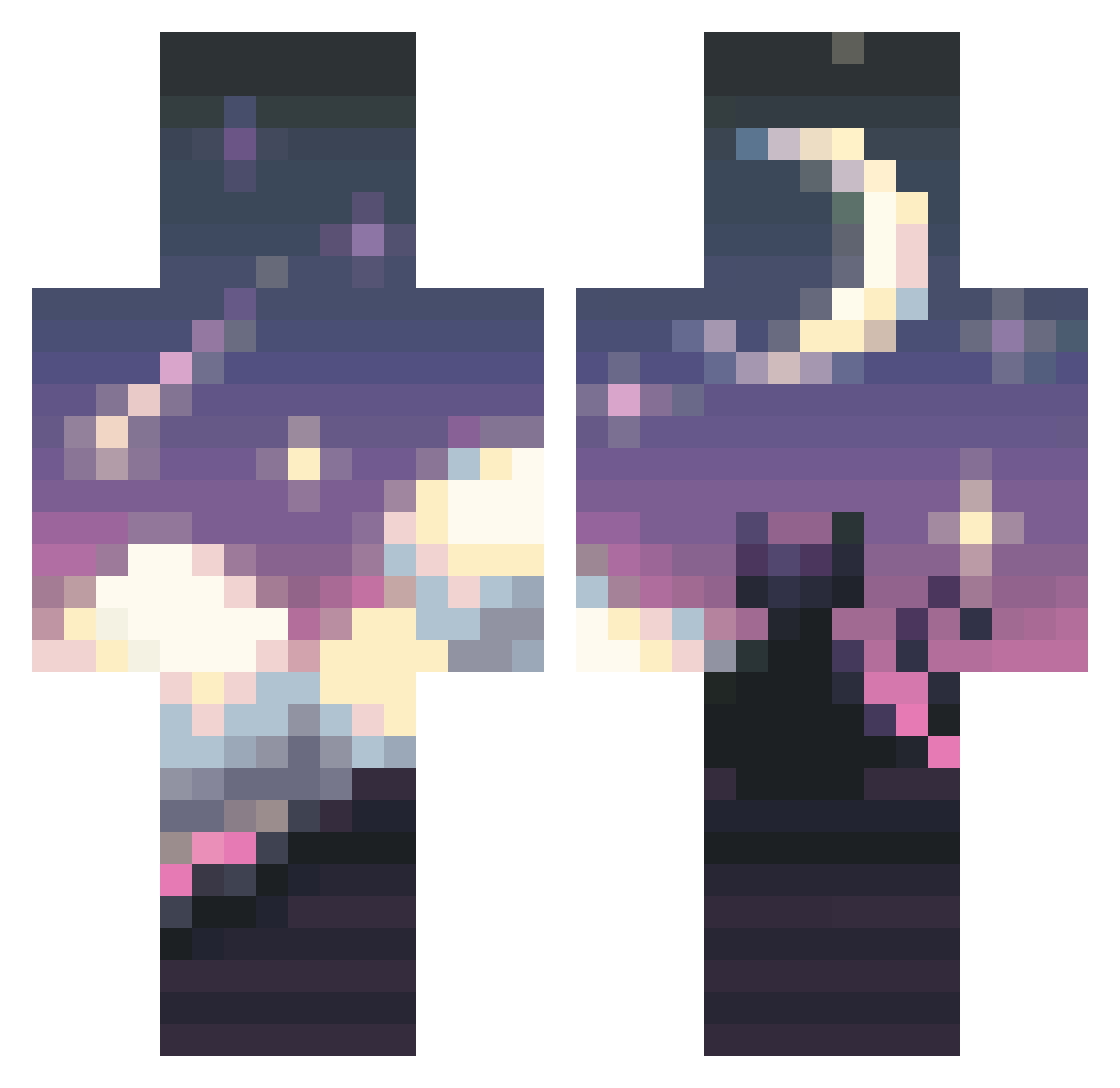onlydew Minecraft skin, front and back view