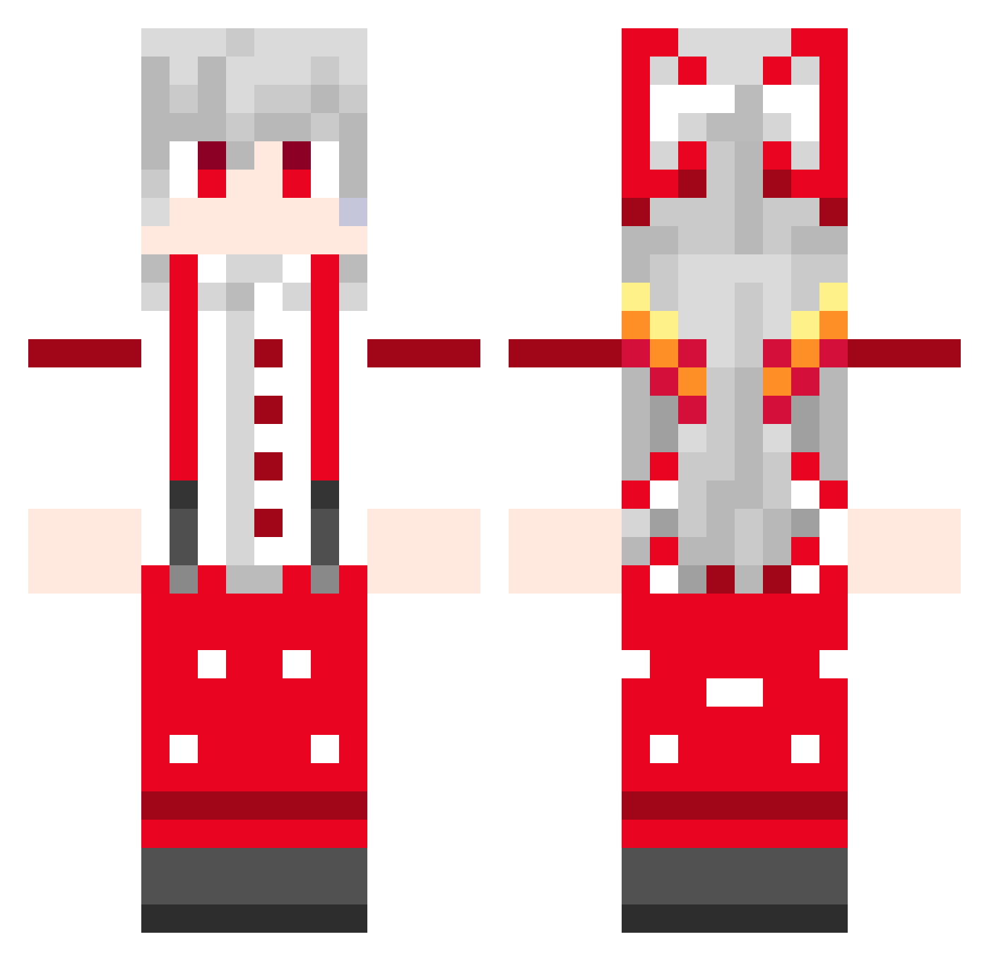 isagi Minecraft skin, front and back view