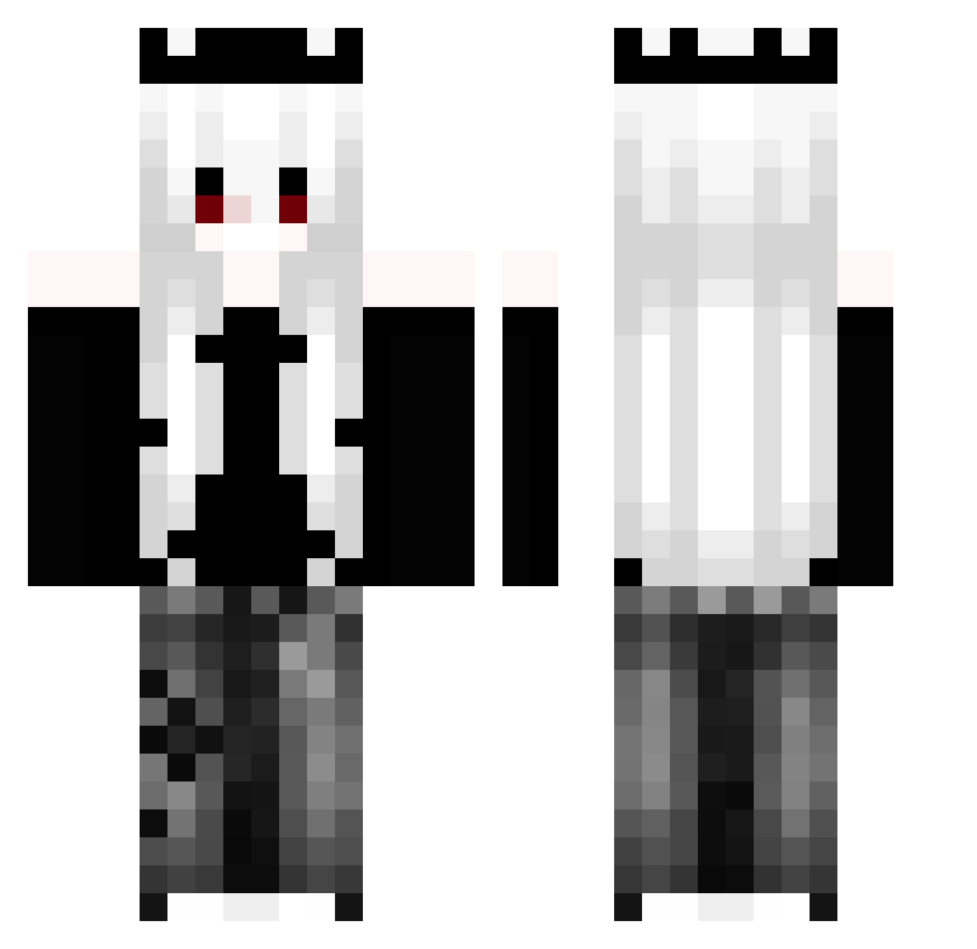TrickierZZZ Minecraft skin, front and back view