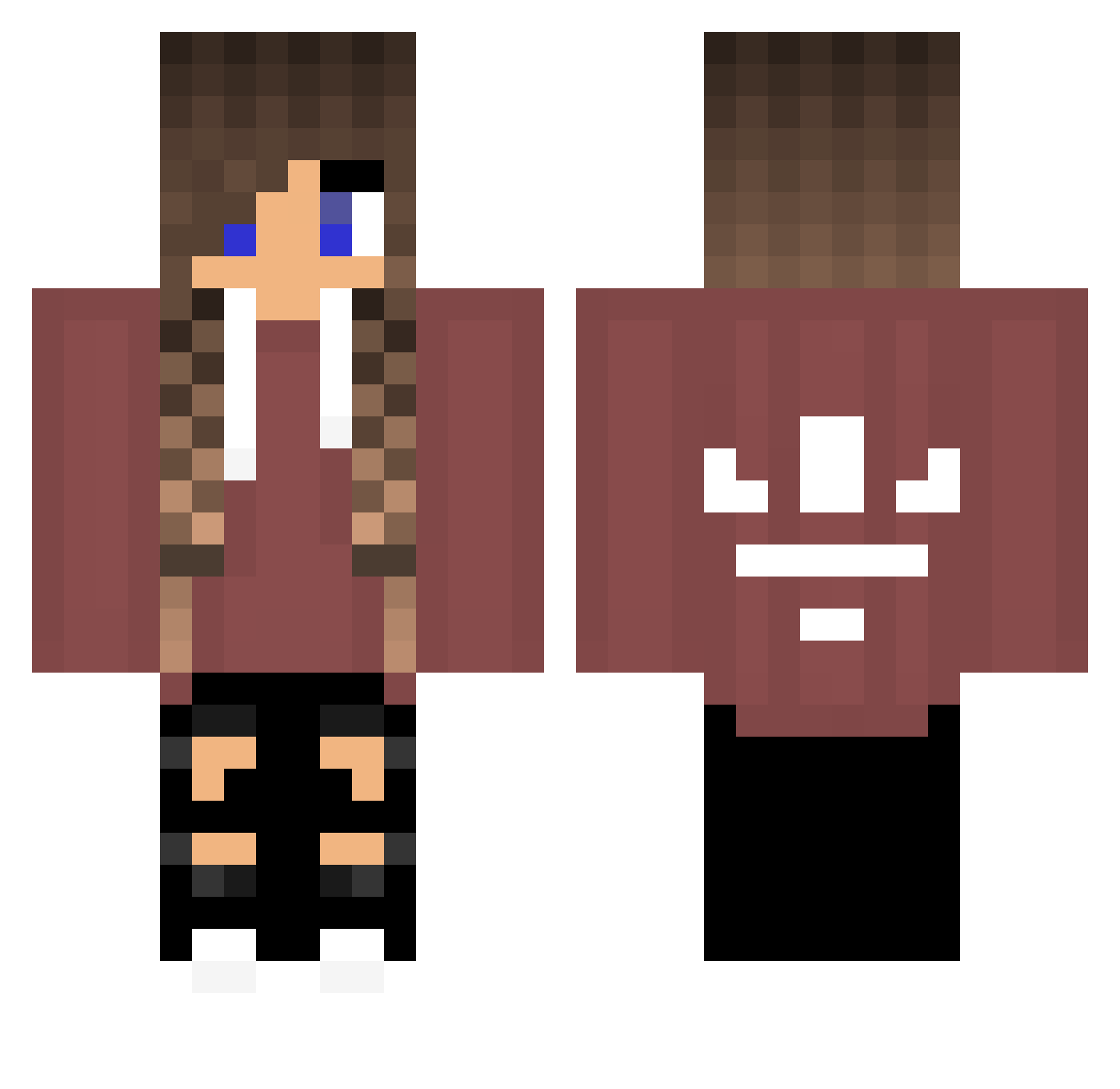 Ma_Tyldzia Minecraft skin, front and back view