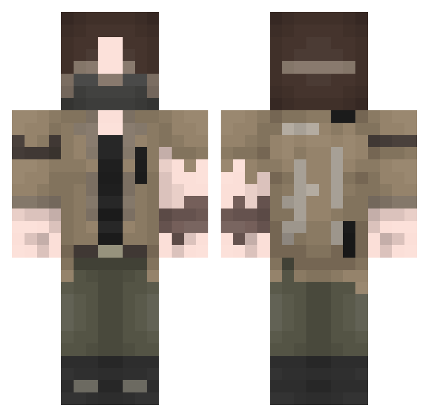 AveXT Minecraft skin, front and back view