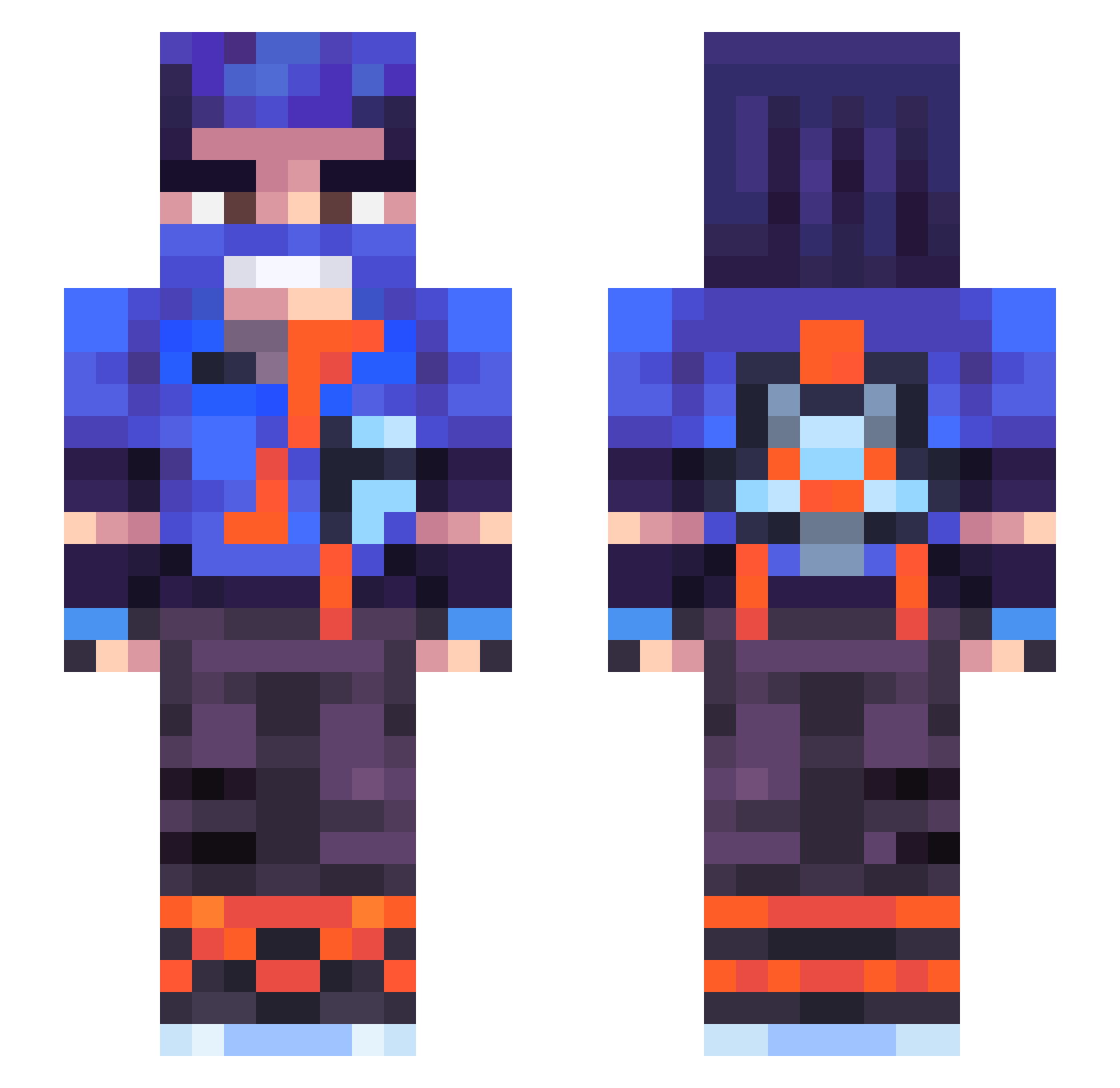 melonMigration Minecraft skin, front and back view