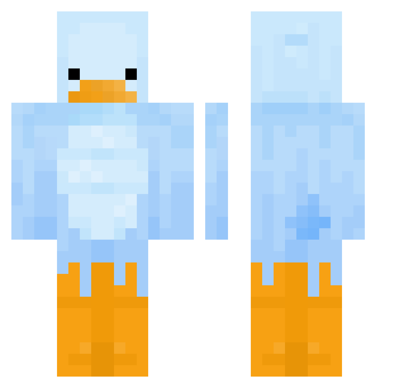 Ev44n Minecraft skin, front and back view